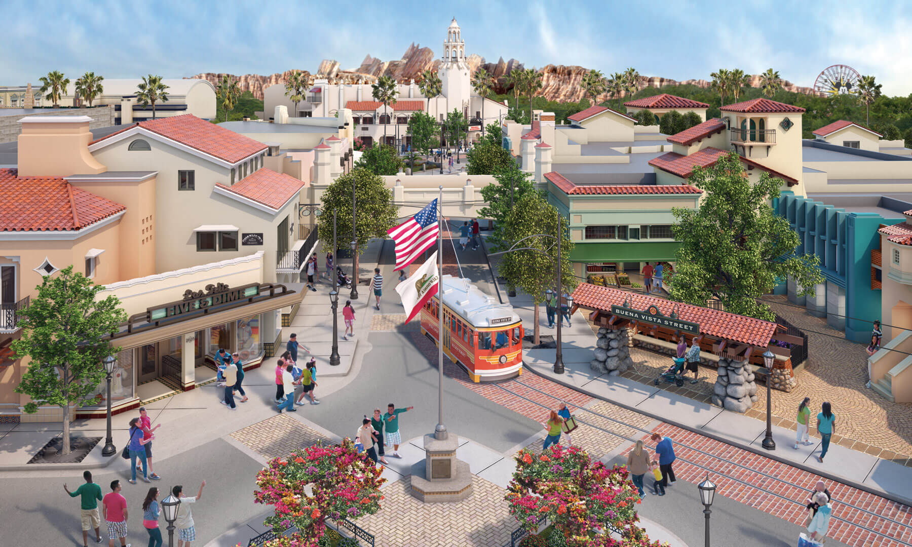 Promotional overview of Buena Vista Street, 2012.