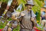 “Storytellers” statue depicting Walt Disney and Mickey arriving in Los Angeles, 2012.