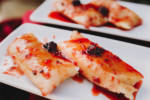 tamale with Boysenberry Roja Sauce