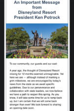 Ken Potrock Disneyland Reopening Message 1