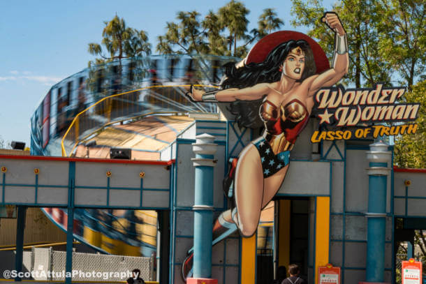 Six Flags Magic Mountain Wonder Woman Flight of Courage beast boy teen  titan turbo spin - MiceChat