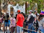 Disney California Adventure crowds closeup