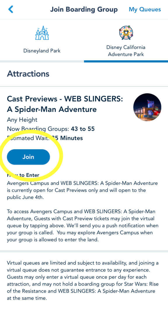 , How to Score a Boarding Group for WEB SLINGERS: A Spider-Man Adventure