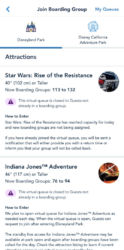 Disneyland Virtual Queues Rise of the Resistance Indiana Jones