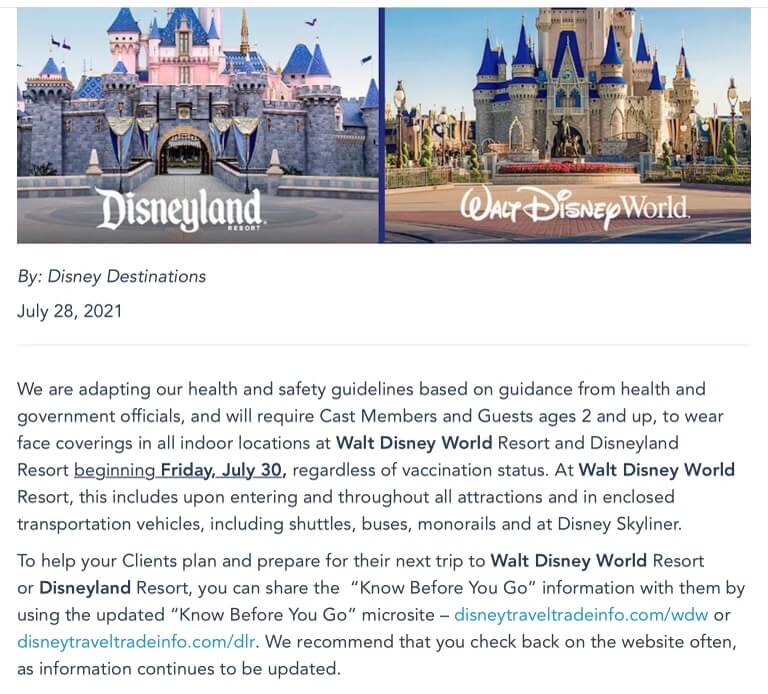 , Mask Requirements Return to Disneyland and WDW!