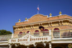 MiceChat – Disneyland – Golden Horsehoe – Miguel – Front Sign – Good lighting