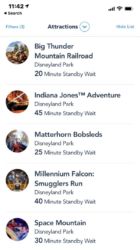 Disneyland Saturday 8-29 Waits 1