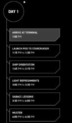 Galactic Star Cruiser Sample Itinerary Day 1-1