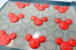 Jolly Holiday Raspberry Mickey Macaron on baking Sheet 2-micechat