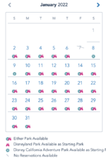Disneyland Day Ticket Availability January 2022