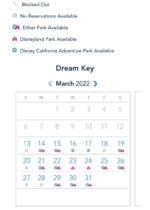Disneyland Dream Key March Availability