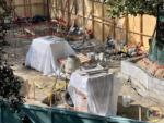 Disneyland New Orleans Square waterfront construction trees 01