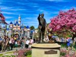 Disneyland Walt Mickey Statue Pink Trees