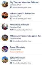 Disneyland crowds wait times 1