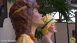 Knotts Berry Farm_Boardwalk Bench Girls_sideview