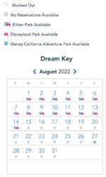 Disneyland Dream Key Availability August