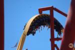 Six Flags Magic Mountain Wonder Woman Flight of Courage on ride track 2