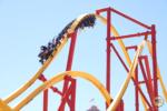 Six Flags Magic Mountain Wonder Woman Flight of Courage on track ride 5