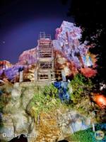 Disneyland construction Matternorn Construction Night waterfall-micechat