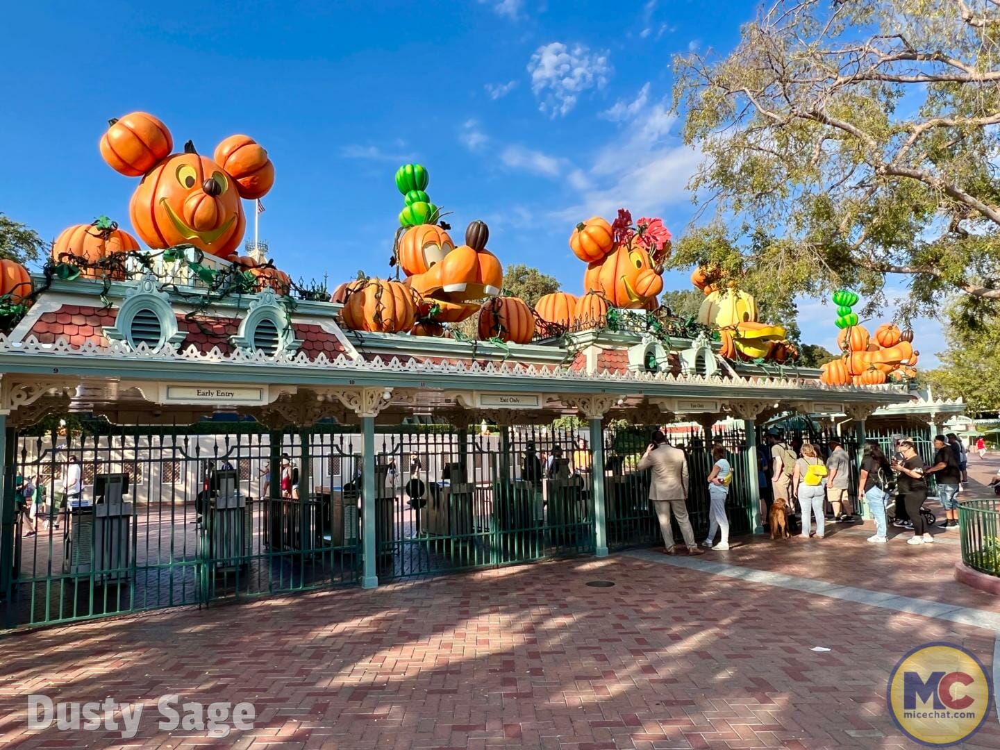 Disneyland Halloween Time front gate pumpkins