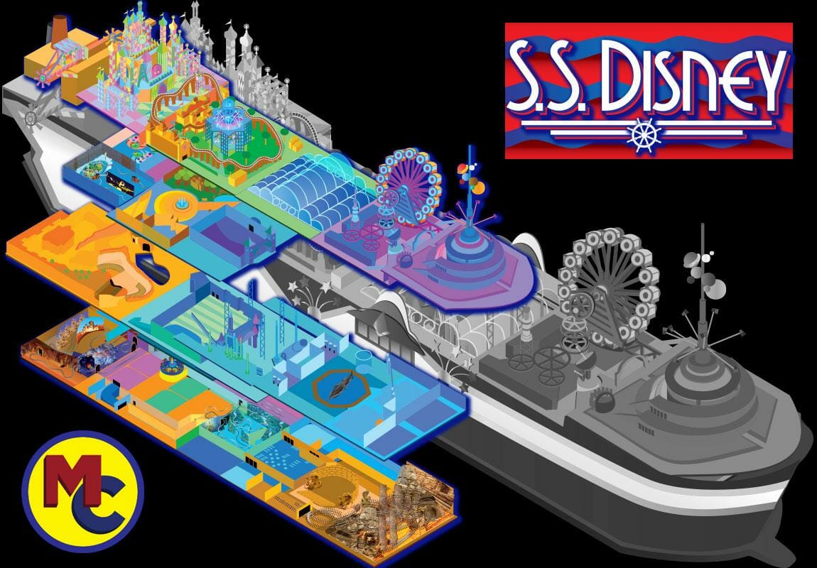 s.s. disney, The Disney Theme Park at Sea That Never Sailed: The S.S. Disney!