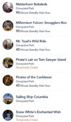 Disneyland Friday Wait Times 3