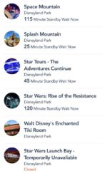 Disneyland Friday Wait Times 4