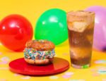 Mix-it-up Butter Salted Carmel Snickerdoodle cookiewich Lucy float with coca cola and vanilla ice cream