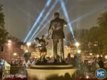 disneyland-beauty walt mickey statue lights rain 3-MiceChat