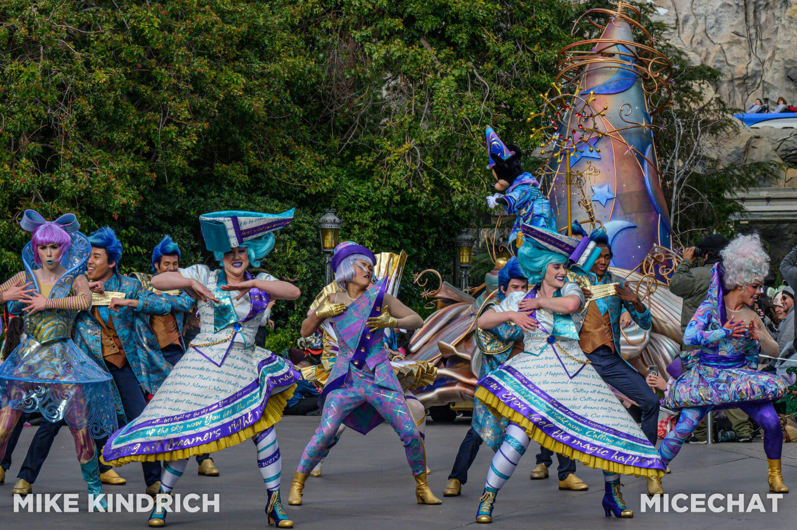 The Magic Happens parade travels through the Disneyland Park hub