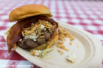 044_Knott’s Berry Farm_Summer Nights_Blue cheese and bacon cheeseburger slider with a pickle mayo