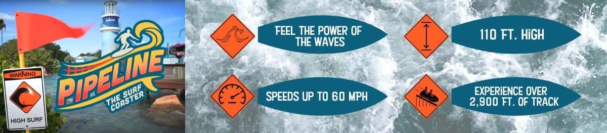 Pipeline Coaster, Hang Ten on SeaWorld Orlando’s NEW Pipeline Surf Coaster