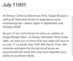 disney california adventure oogie boogie bash tickets july 11