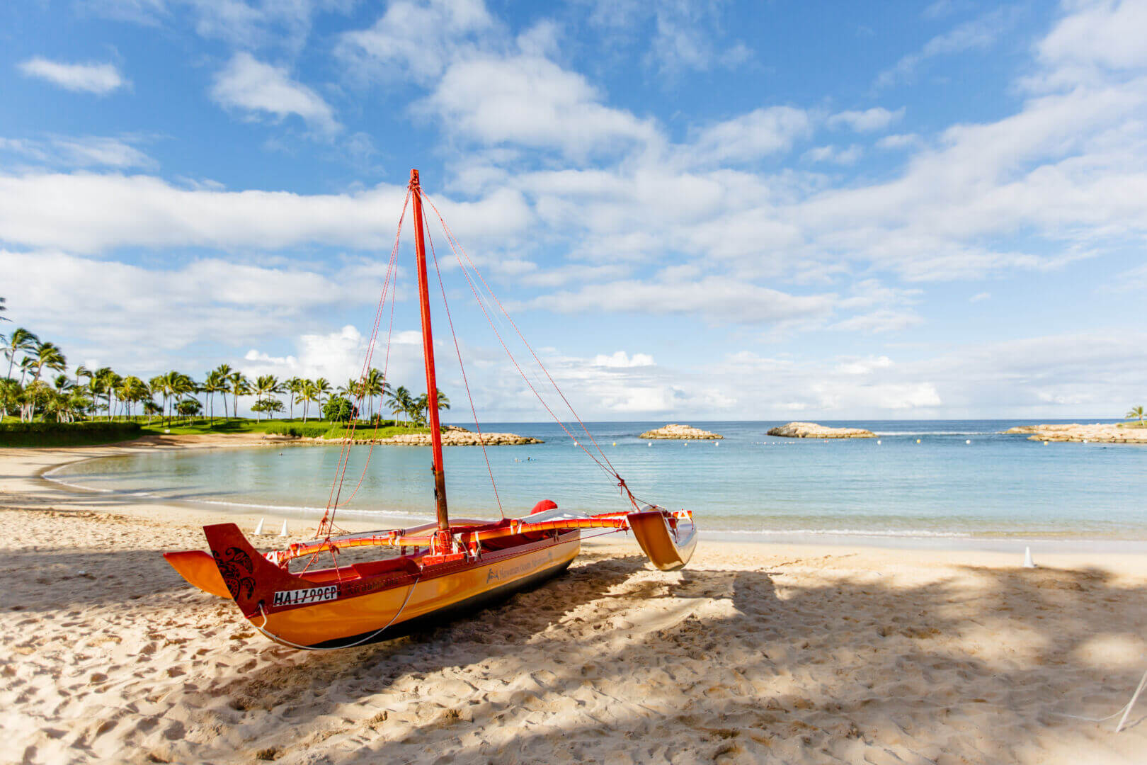 Sailing canoe at Disney Aulani