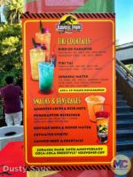 Universal Studios Hollywood jurassic park upstairs bar menu