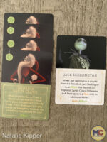 Ravensburger-disney villainous-filled with fright game review-micechat-oogie boogie-jack skellington and impostor sandy claws cards