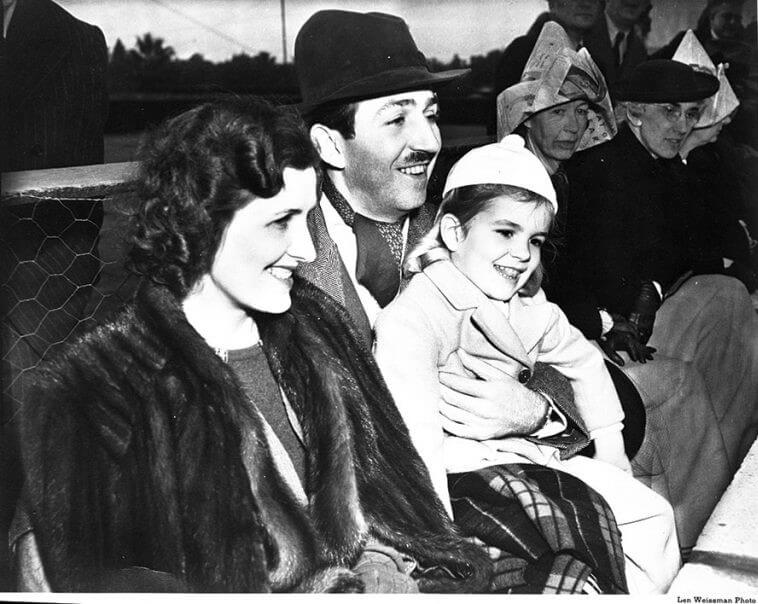 Lillian, Walt, and Diane Disney at Rose Parade