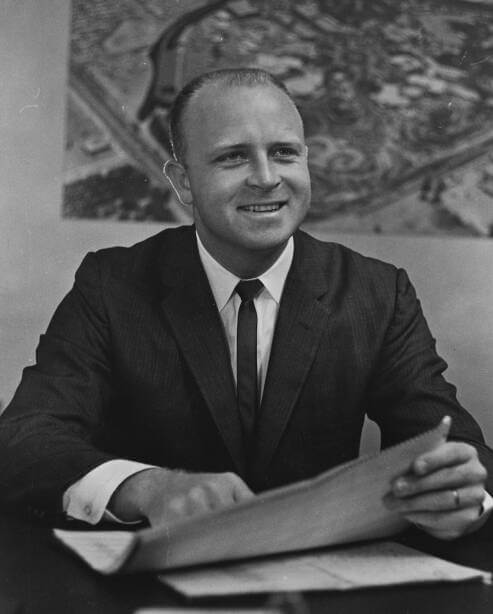 Dick helping to plan Disneyland operations