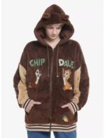 her universe-chip n dale fuzzy oversized hoodie-front