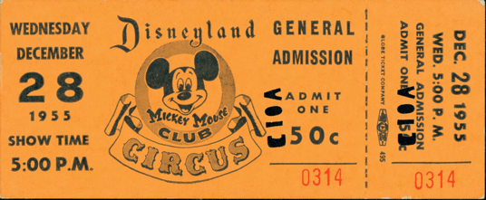 Mickey Mouse Club Circus Ticket
