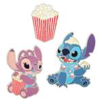 stitch attacks snacks-february-popcorn-pin set-close up