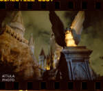 033_Universal_Studios_Hollywood_CineStill_800T_Hogwarts Castle Evening