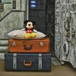 Luggage in front of millennium falcon 2