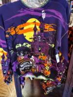 Halloween Merchandise sweater purple haunted house