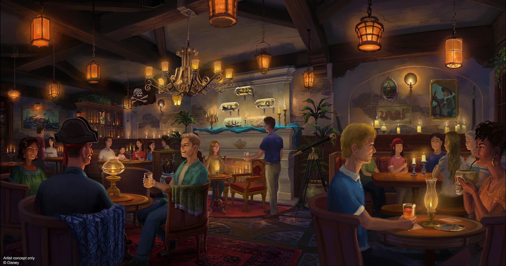 Pirates of the Caribbean lounge in Magic Kingdom