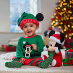 Disney Store-Disney Holiday merchandise 2024-mickey mouse holiday elf outfit for baby