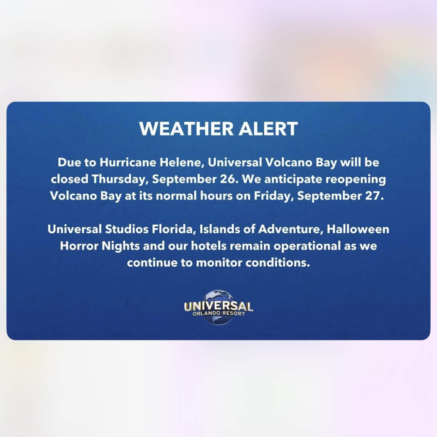 , UPDATED! Storm or Shine: How Central Florida Theme Parks Are Handling Hurricane Helene