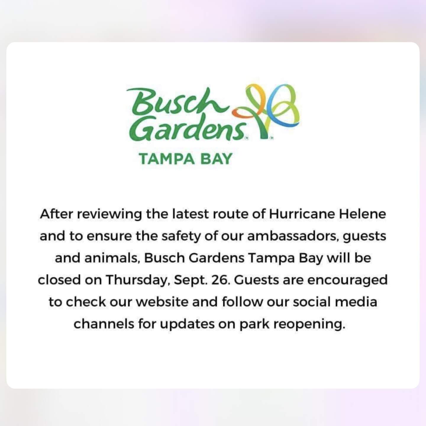 , UPDATED! Storm or Shine: How Central Florida Theme Parks Are Handling Hurricane Helene