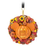 Disney Store-Disney Halloween Merchandise 2025-Mickey Mouse Family Halloween Collection-Mickey Mouse Jack-o’-lantern wreath halloween ornament