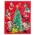Disney Store-Disney Holiday Merchandise 2025-Mickey Mouse Family Christmas collection-Mickey Mouse and Friends holiday throw blanket